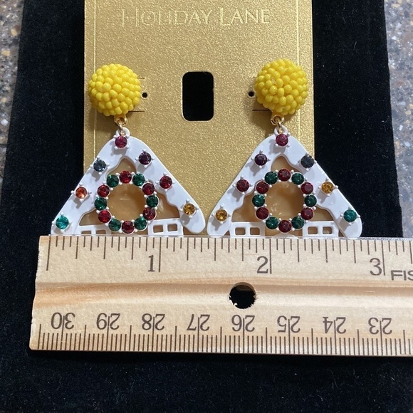 Holiday Lane GINGERBREAD HOUSE DROP EARRINGS WITH FAUX GEMS - Picture 5 of 7